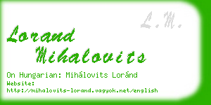 lorand mihalovits business card